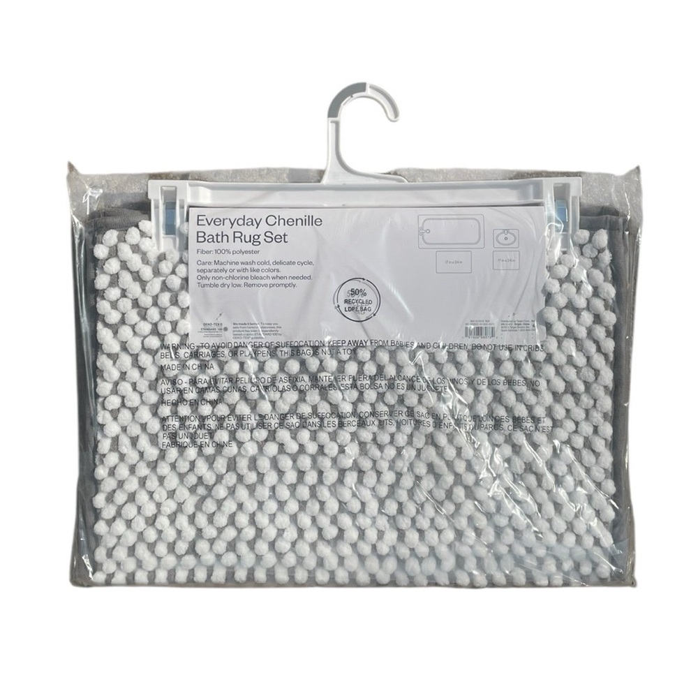 Room Essentials Chenille Bath Rug Set, 2 Pack, 17x24,‎ NWT